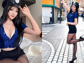 長腿御姐「謝立琪 Kiki」東京街頭化身性感女警！路過都想被她逮捕！