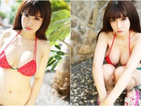 「西瓜大奶妹」水中浮出!「白嫩巨乳」瞬間外溢,小褲褲偷撩裡面白白der!