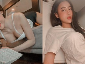 這樣看書有合法嗎?「長髮美胸妹」吊嘎趴床大爆乳,超猛日常原來還是playboy女郎!