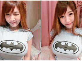 童顏巨乳妹「身材超兇狠」,把胸前的蝙蝠都快撐爆了!