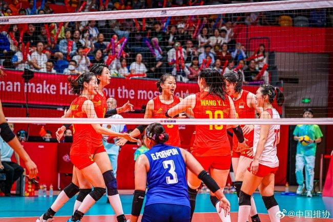亚运女排中国队3-0挫泰国晋级决赛 将与日本争冠