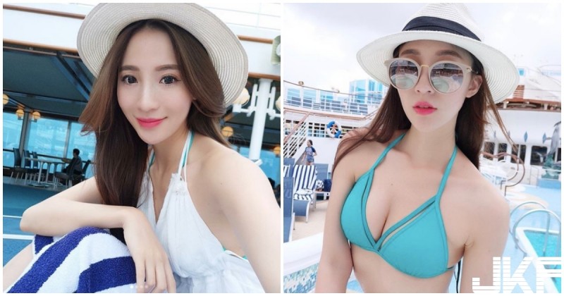 正妹比基尼美乳辣暈了！「傲人胸型」深溝好兇猛！