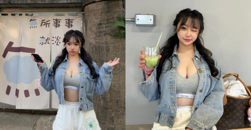 老街驚見巨乳妹「小九九」，「波濤抹茶」比淡水河還不平靜！