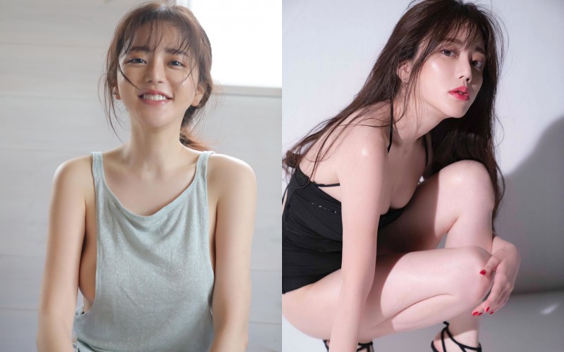 正妹大胃王「谷あさこ」細肩帶背心內衣失蹤 轉身「側乳溢出」飽滿胸型外洩