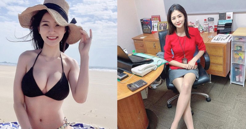 台北「銀行理財專員」沙灘展示極品身材！超兇猛「隱藏版胸器」份量太銷魂了…
