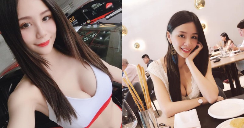 嗶嗶嗶犯規囉～大鵬灣車模YuYu奶茶兒「車頭燈太亮眼」 美腿纖腰逼人油門催落去！