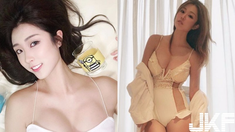殺底片級正妹！澳門妹子Annabelle細肩帶背心撐著大長輩，乳量大到一躺下就溢出….